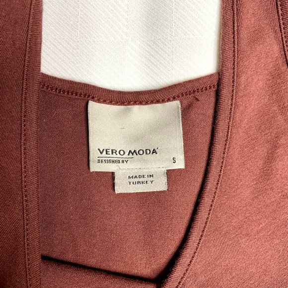 Vero Moda Tank Top T-Shirt Basic Stretch Brown Size S - Picture 3 of 7
